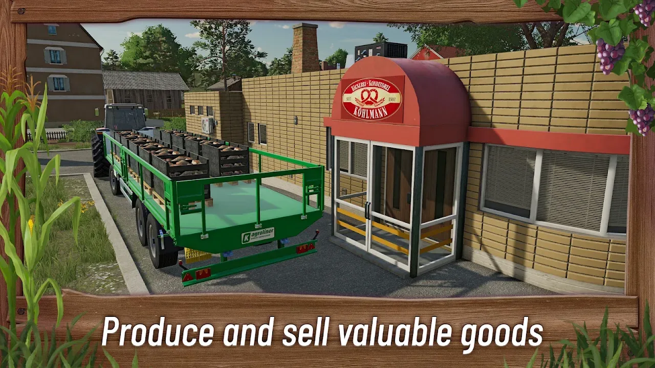 Consegna di merce prodotta a un punto vendita in Farming Simulator 23 Mobile